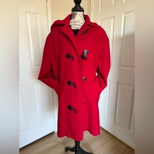 Vintage Women’s Long Red International Scene Coat